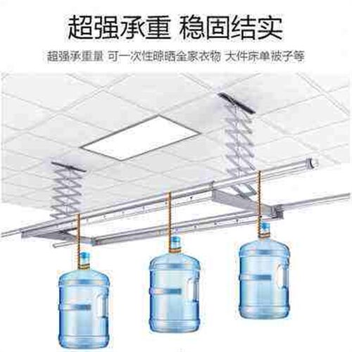 新品嵌入式阳台集成吊顶智能电动晾衣架自动升降遥控烘干晒衣杆