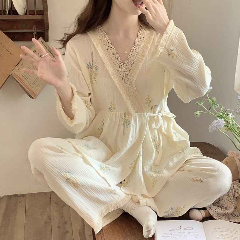 月子服春装纯棉和服系带产后哺乳家居服套装夏季吸汗棉纱孕妇睡衣,孕妇装/孕产妇用品/营养,家居服套装,淘宝优惠券,粉丝福利购,淘宝优惠卷
