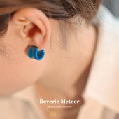 c型手工珐琅素圈滴釉耳环女小众复古耳饰个性 时尚 送闺蜜礼品耳扣