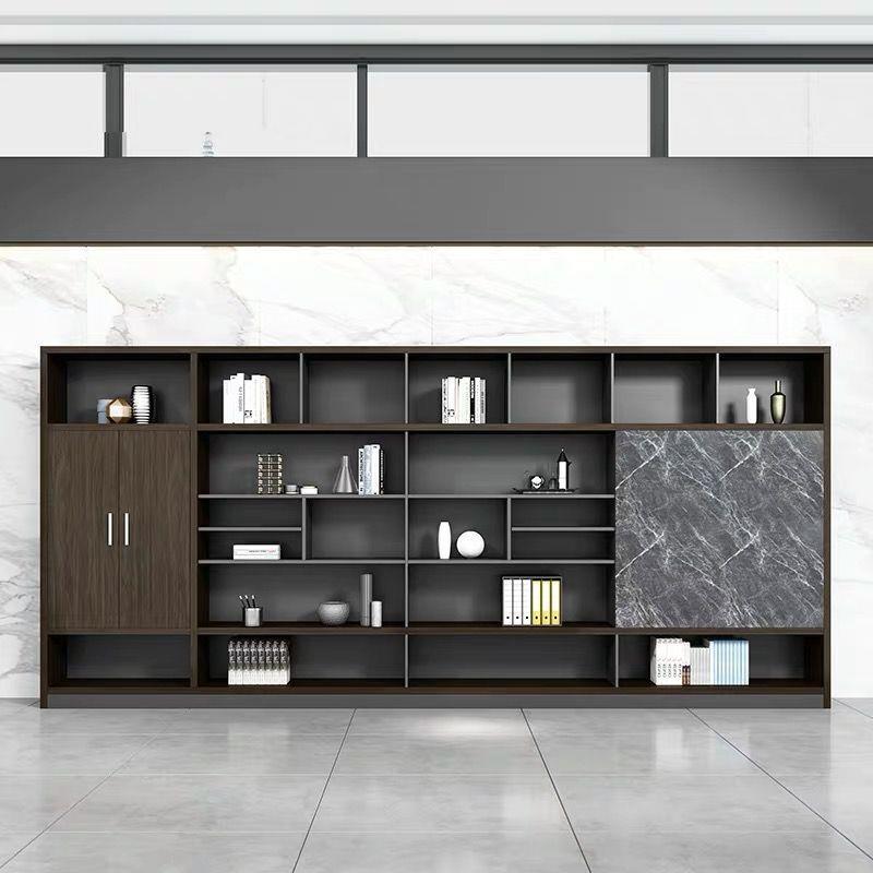 办公文件柜木质资料柜带锁档案柜带玻璃门书柜落地家用储物收纳柜