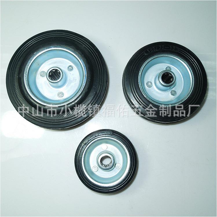 3寸4寸5寸橡胶轮单轮静音灰色橡胶万向定向轮工业橡胶轮