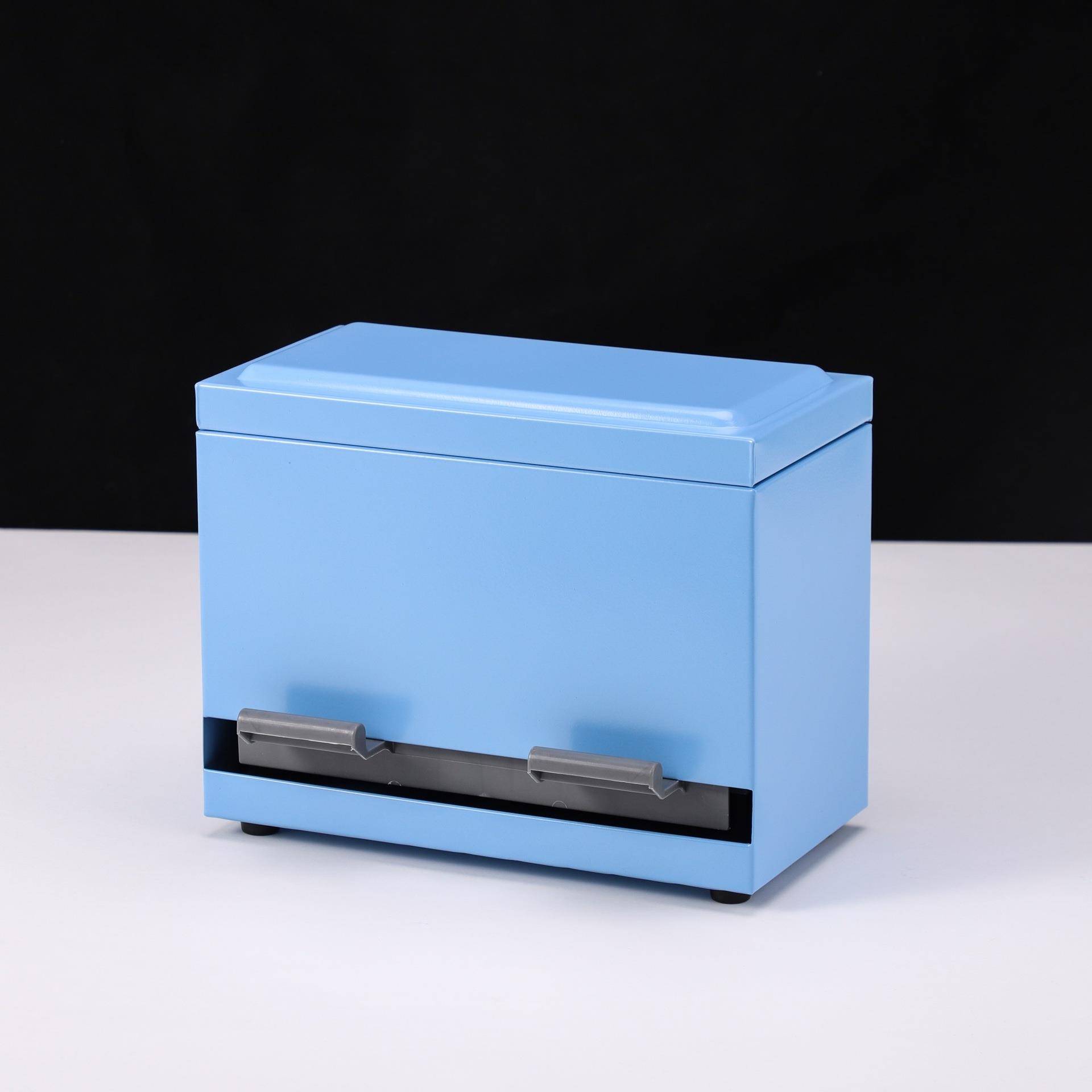 不锈钢吸管盒实用带盖铅笔盒架手动按压式商用吸管放置盒