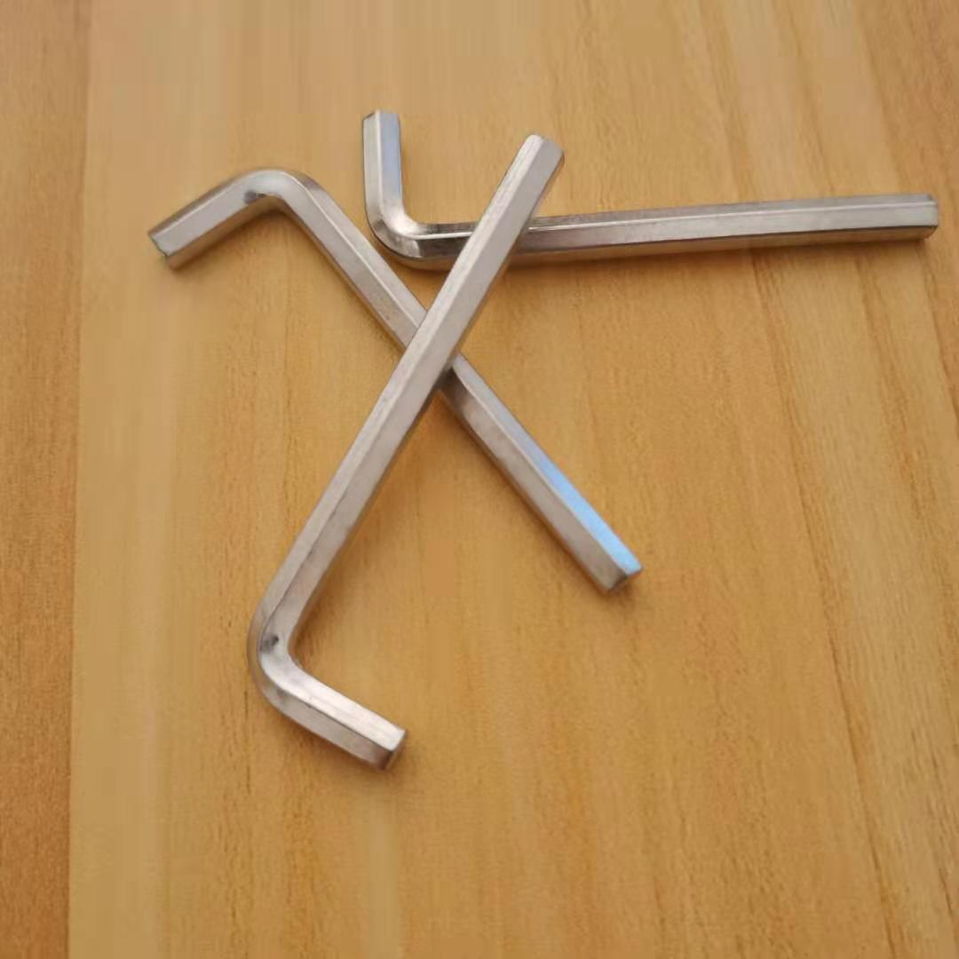 内六角7字型扳手M4M5M6内六角扳手家具螺丝配套扳手镀白锌