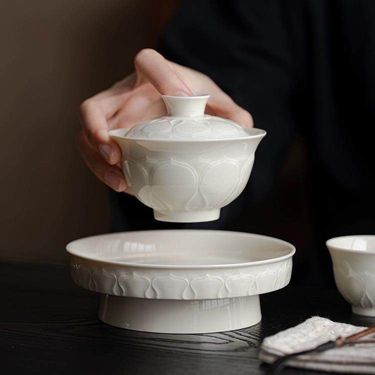 米黄高脚壶承莲瓣茶承陶瓷点心盘复古干泡台紫砂壶盖碗茶托家用盘,鲜花速递/花卉仿真/绿植园艺,割草机/草坪机,淘宝优惠券,粉丝福利购,淘宝优惠卷