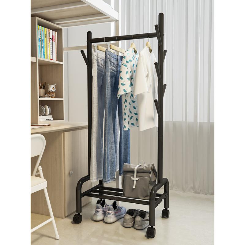 宿舍落地挂衣架不占地收纳衣帽架子门后家用转角网红晾衣架凉衣服