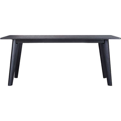 火烧石餐桌长方形黑色火山石餐桌椅组合北欧实木现代简约家用饭桌