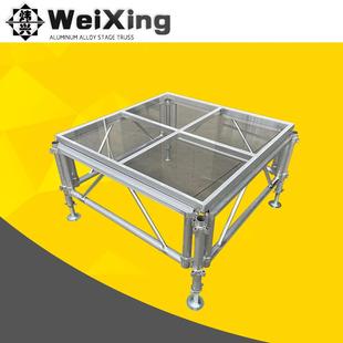 活动演出舞台架T台钢化透明玻璃拼装 舞台升降铝合金亚克力T台