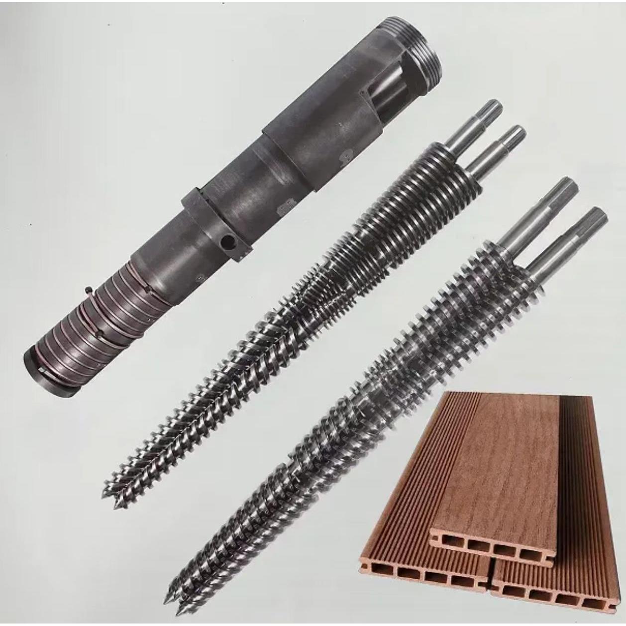 用于木塑聚氯乙烯聚乙烯工业挤出机螺杆机筒双金属锥形双螺杆