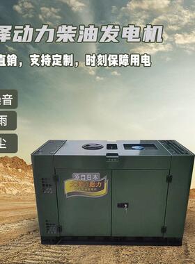 10KW双缸电启动柴油发电机 箱体式大泽动力 TOF14000ET常用电源