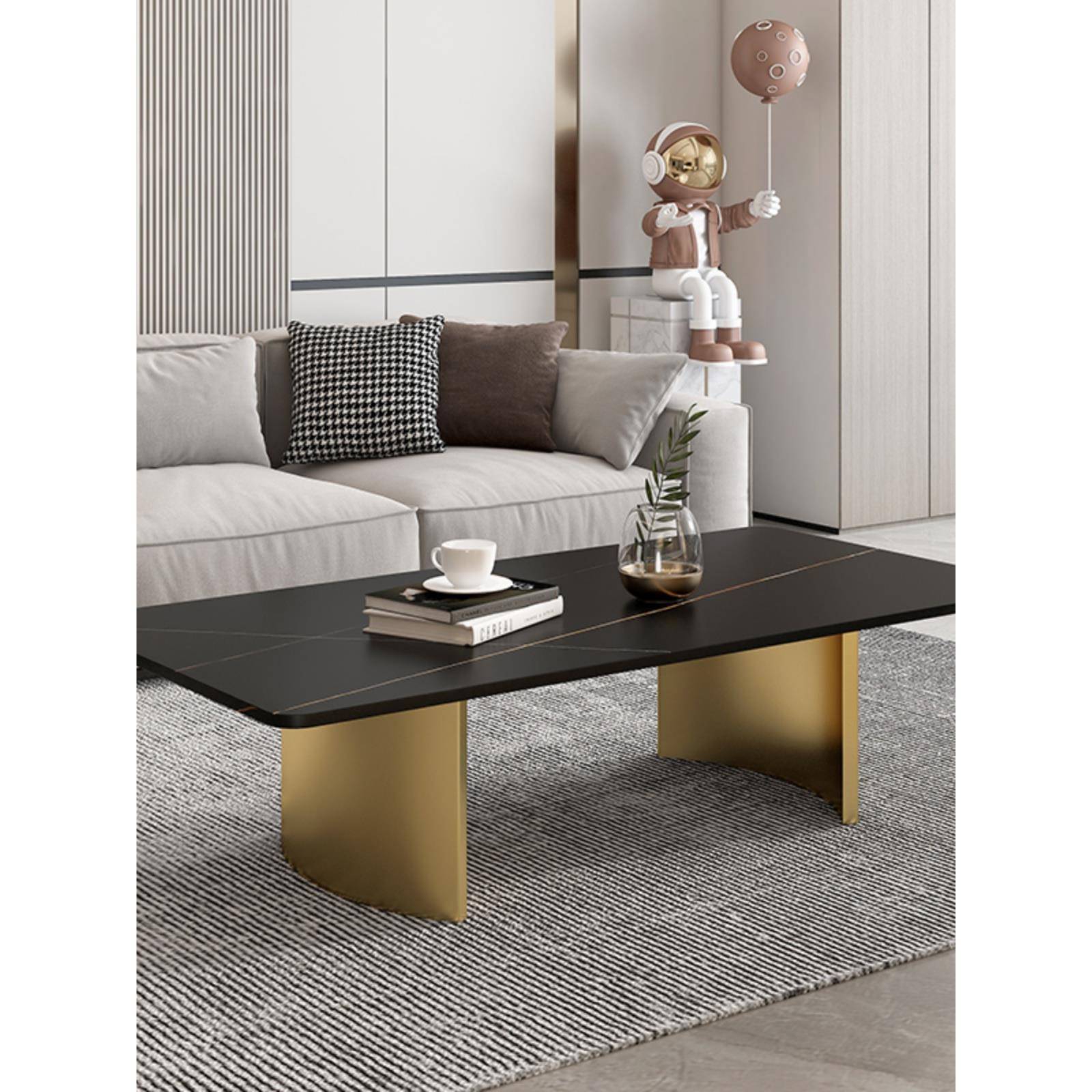 my意式岩板电视柜茶几2024年新款北欧轻奢小户型简约茶台客餐桌两