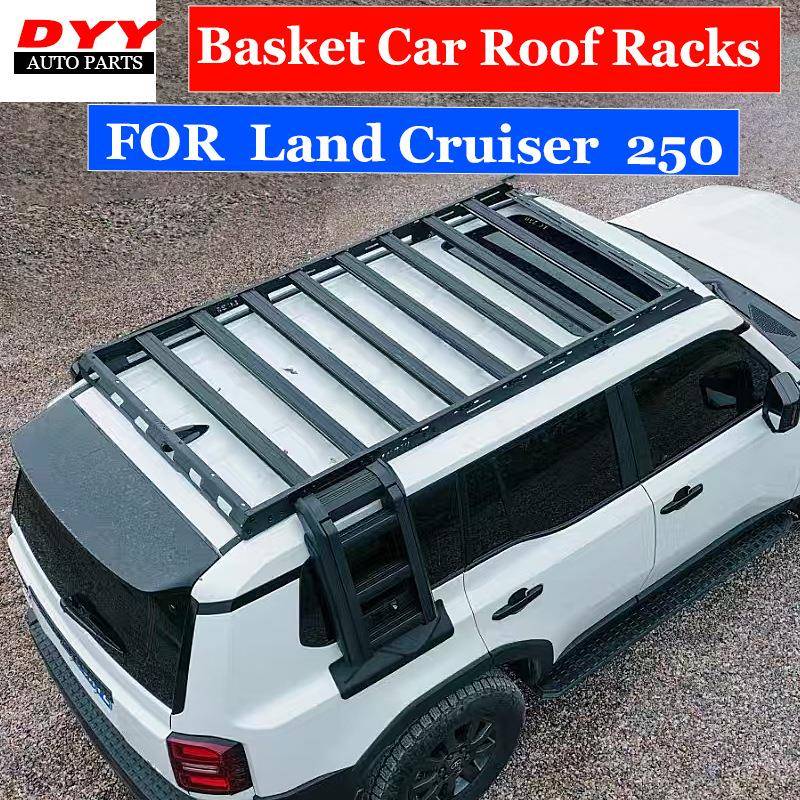 适用于新款普拉多车顶平台爬梯LC250行李架书包霸道改装行李框