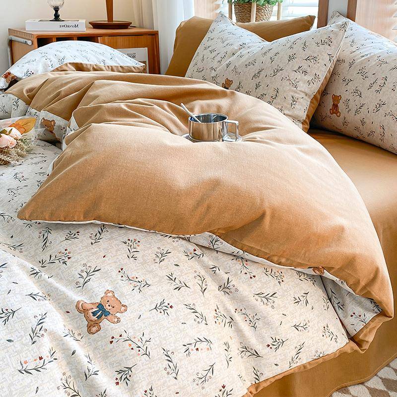 加厚磨毛四件套网红儿童床品被套床单学生宿舍床上三件套床笠新款