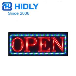 东莞工厂来图制作炫彩OPEN广告牌,营业中灯箱发光字