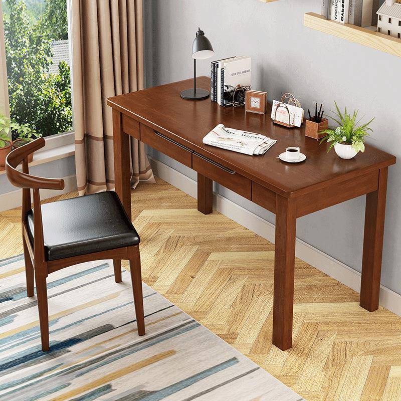 电脑桌台式家用实木书桌写字台培训桌学习桌椅书房卧室简易桌子