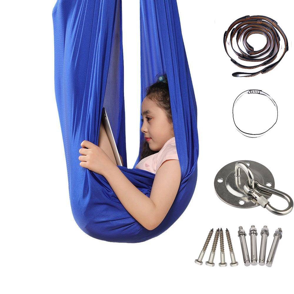 石屹直销爆款弹力儿童吊床室内外弹力感官秋千吊床