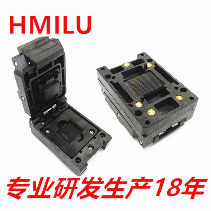 HMILU现货EMCP221翻盖弹片老化座0.5mm芯片读写BGA221编程座