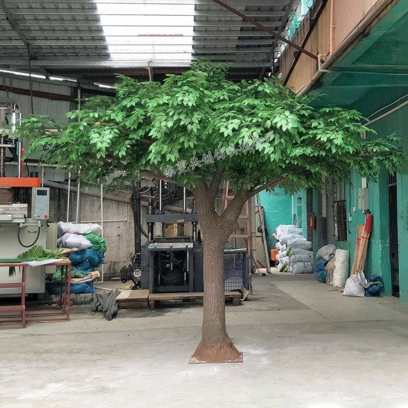 直销大型玻璃钢假树阻燃榕叶仿真植物假榕树室内外摆放