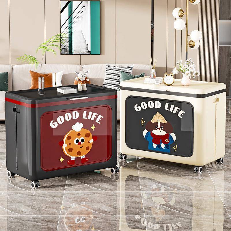 家用带轮收纳储物柜收纳箱大容量翻盖卧室被子整理箱可折叠收纳箱