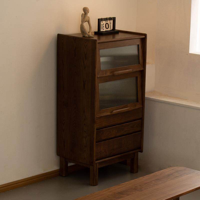 沙发侧边柜黑胡桃北美卧室五斗柜实木客厅储物柜餐厅客子轻奢北欧