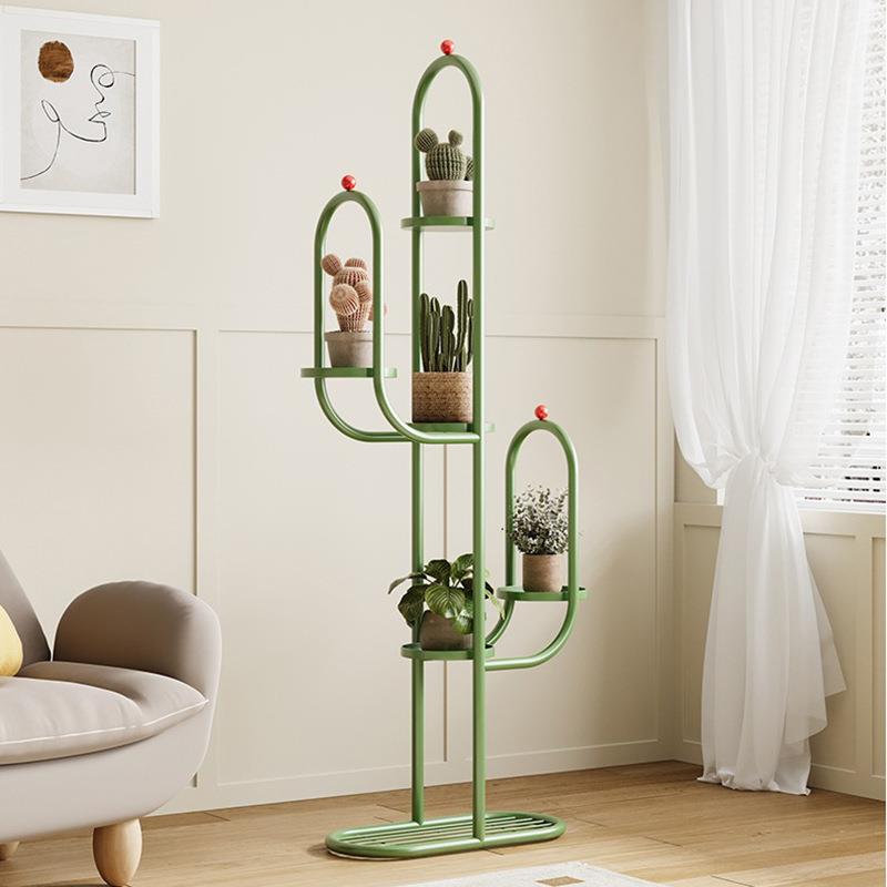 创意花架子带万向滑轮可移动置物架阳台客厅落地式网红多层铁艺架