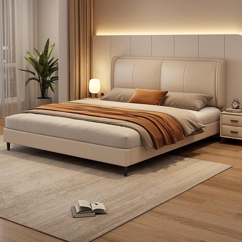 实木床简约现代1.5米双人大床1.8出租房单人床架家用主卧软