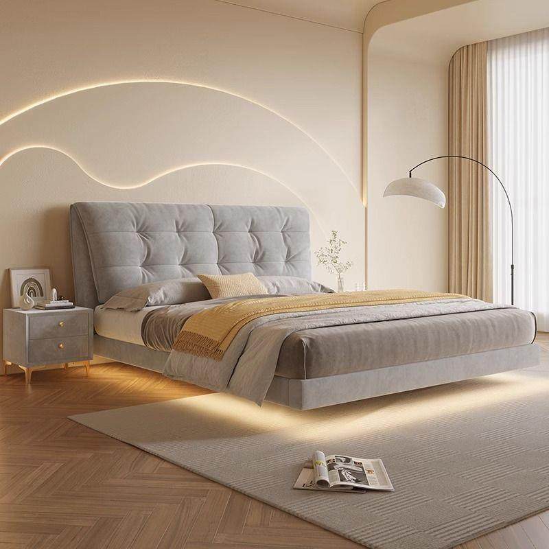 奶油风科技布悬浮床简约现代轻奢双人床云朵床主卧软包悬空布艺床,鲜花速递/花卉仿真/绿植园艺,割草机/草坪机,淘宝优惠券,粉丝福利购,淘宝优惠卷