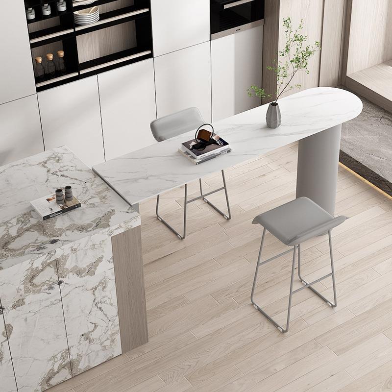 北欧轻奢网红岩板中岛台餐桌一体现代简约小户型家用吧台桌椅组合