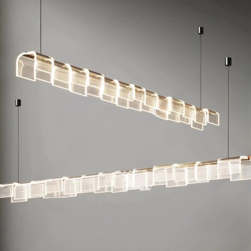 北欧极简设计师餐厅吊灯现代简约前台吧台圆管长条创意艺术吊灯具