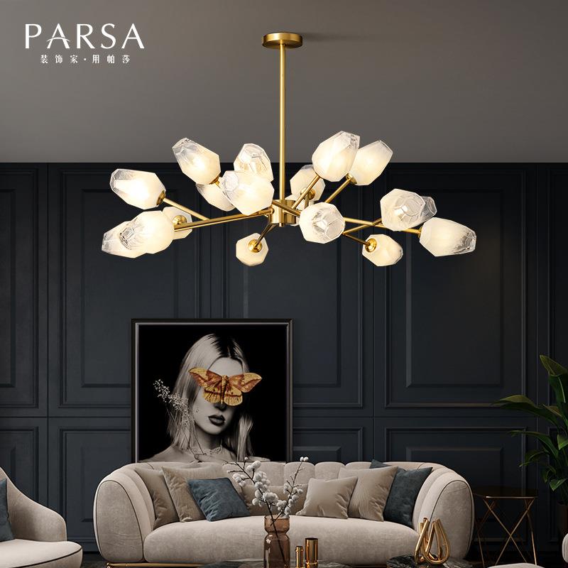 帕莎轻奢北欧客厅吊灯现代简约全铜餐厅餐桌吧台房间卧室分子灯具