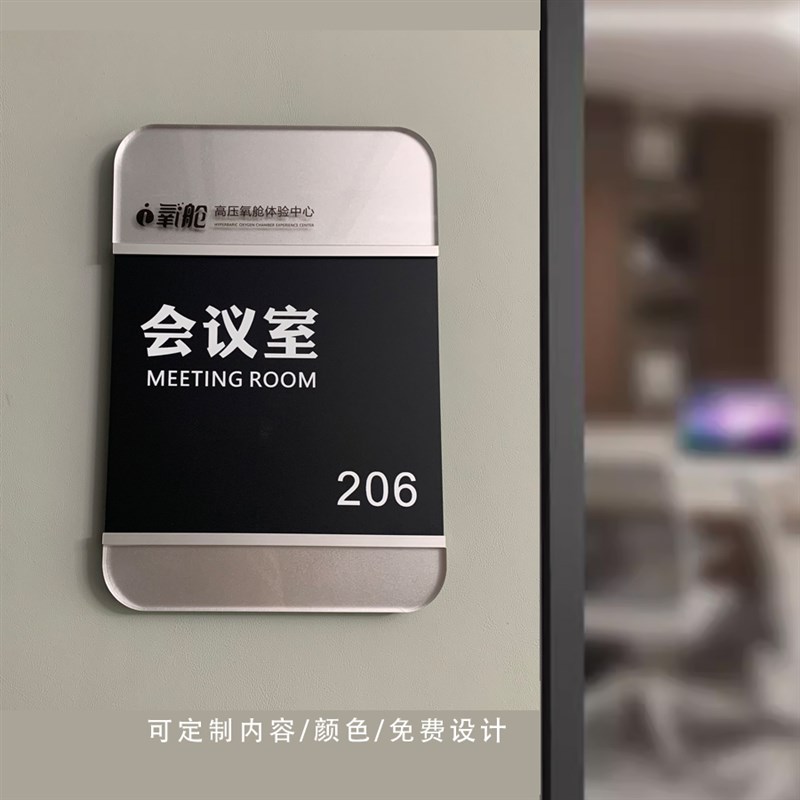新款可更换科室牌办公室门牌亚克力插卡铝合金标牌创意公司牌定制
