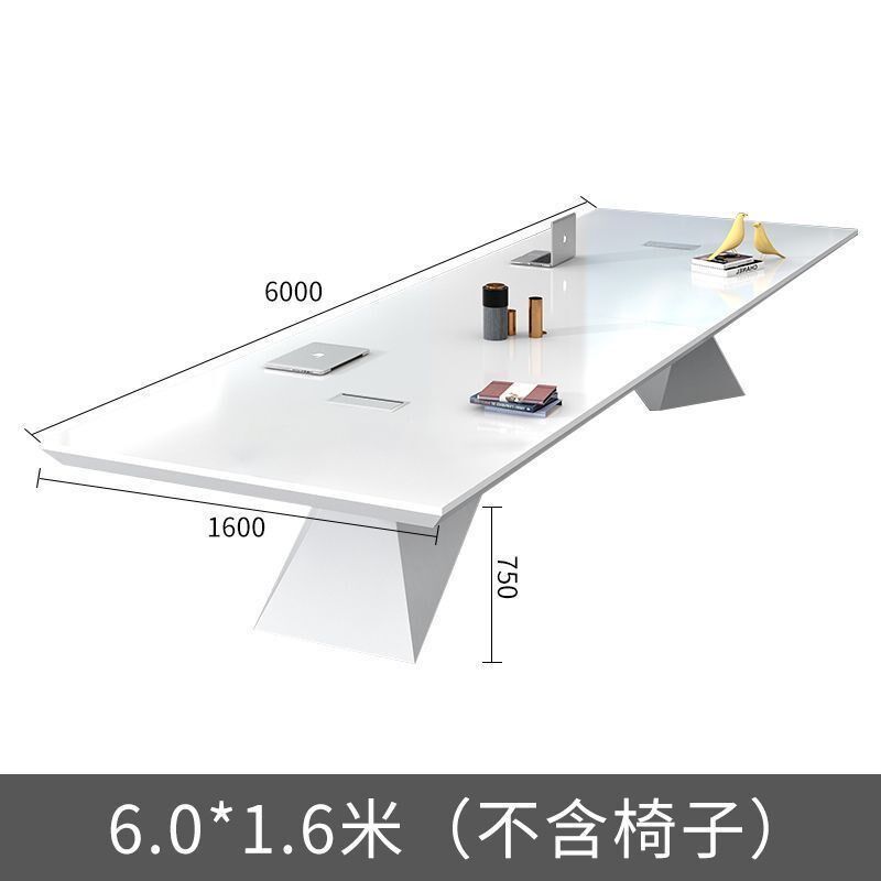 会议桌长桌简约家q具白色桌椅大型组合培训办公室洽谈长条