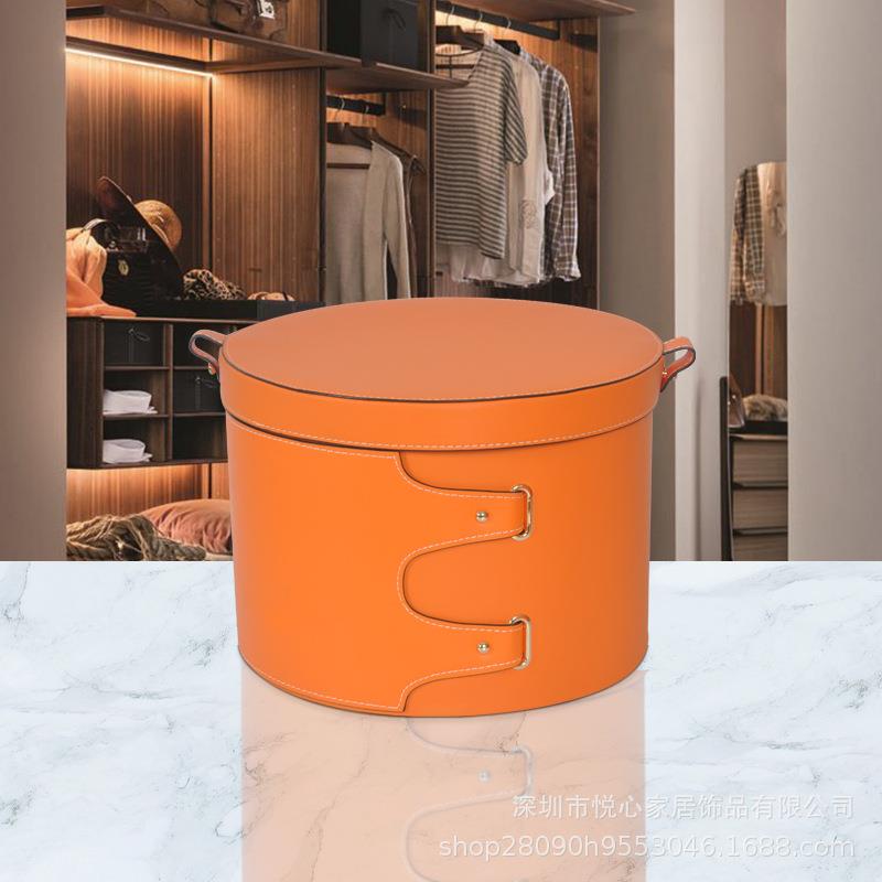 样板房衣帽间日系风简约皮革收纳盒玄关桌面软装装饰摆件杂物收纳