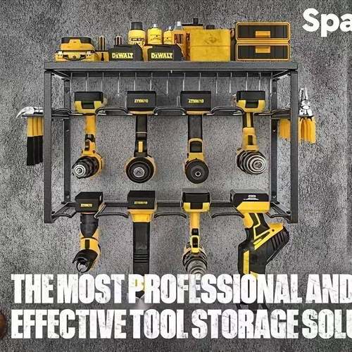 CFF多层工具整理架黑色金属工具收纳架铁艺工具储存架壁挂式