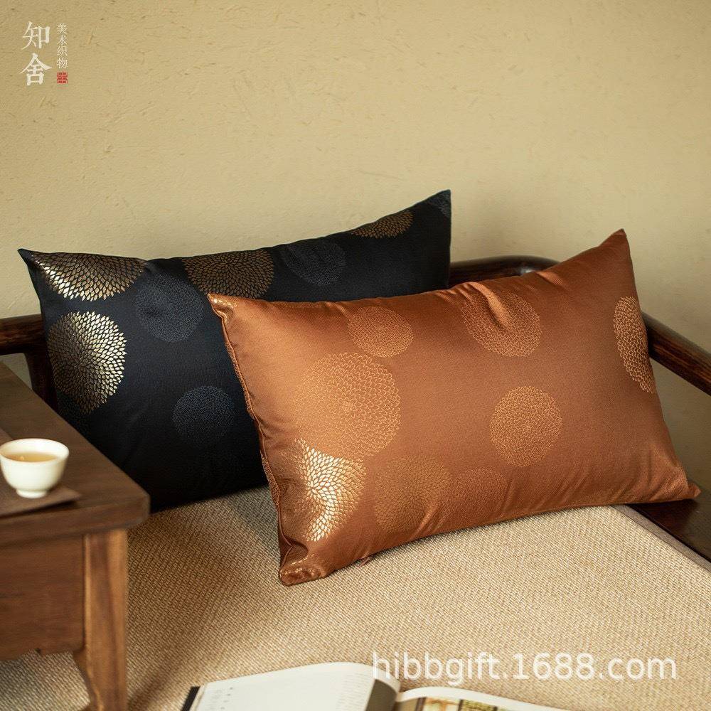 知舍长安菊腰枕靠枕茶室办公室中式腰垫久坐车载腰托座椅沙发抱枕