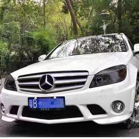 适用奔驰C级w204改装c63AmG大包围机盖叶子板排气中网