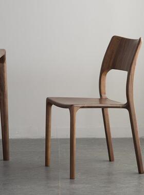 北美黑胡桃木餐椅白蜡木纯实木全榫卯舒克椅靠背椅子轻奢风全实木