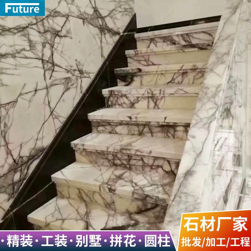 天然大理石防滑梯级别墅楼梯农村台阶楼梯踏步