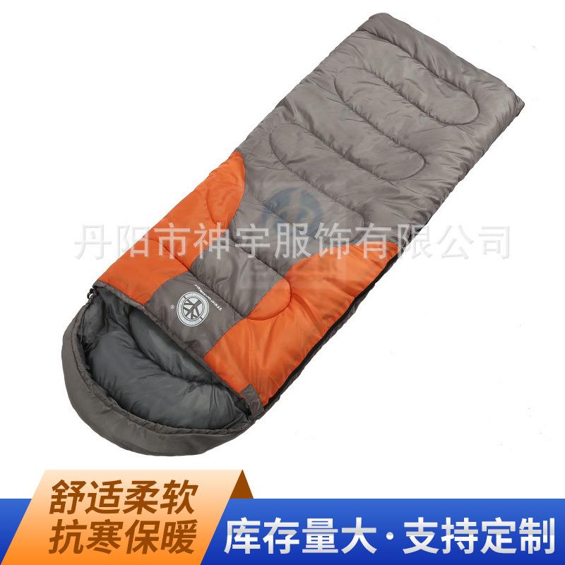 拼色柔软羊毛睡袋加厚户外棉睡袋便携野外露营成人保暖情侣睡袋