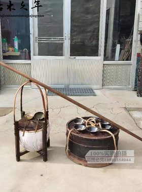 卖旧老式豆腐脑卖子子叫怀旧老物件挑豆腐式老豆腐脑子挑扁担挑