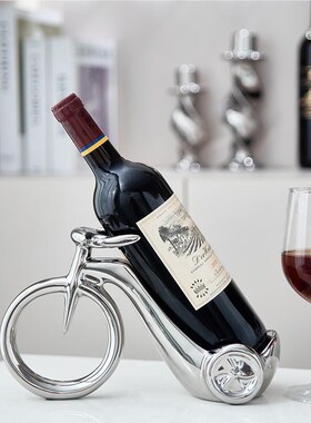 红镀酒架摆件轻奢厅高档酒柜装饰SHDA4521品电银家客餐边柜斜放葡