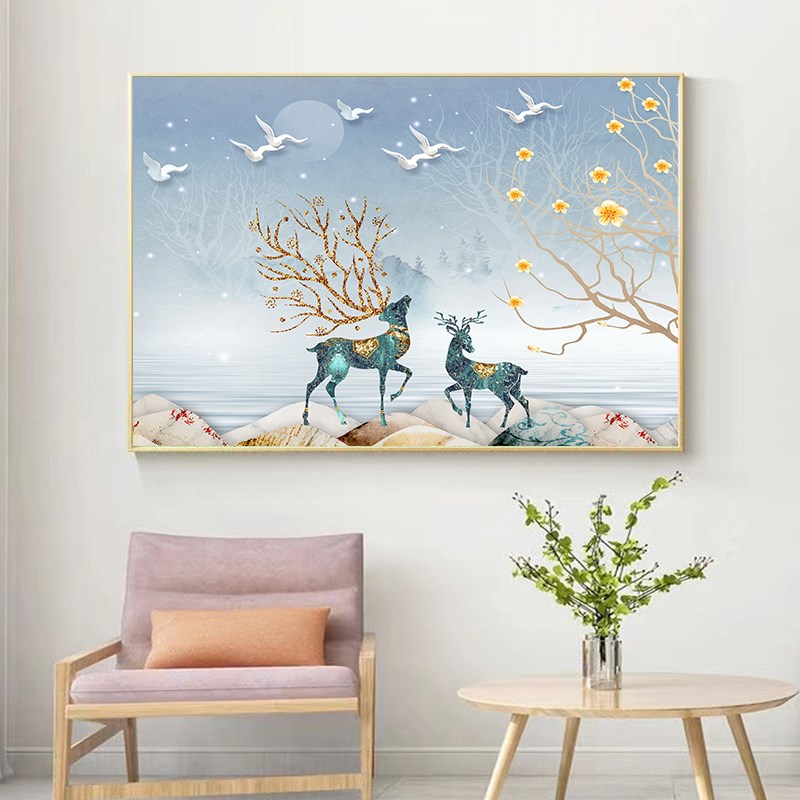 卧室床头装饰画温馨背景墙壁画奶油风花卉现代简约房间挂画北欧风图片