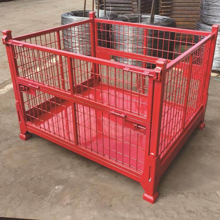 折叠料箱仓储笼厂家销售网格款折叠金属周转箱可堆叠货架,五金/工具,仓储笼,淘宝优惠券,粉丝福利购,淘宝优惠卷