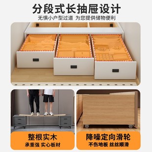 无床头榻榻米全实木床架飘窗拼接抽屉高箱储物床儿童小户型地台床