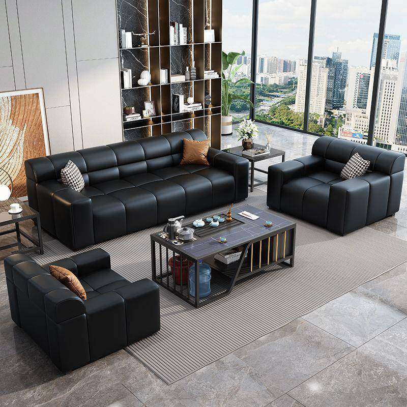 办公沙发办公室组合老板商务会议接待会客区休闲简约现代茶几套装