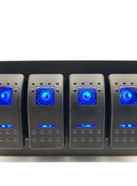 游艇汽车控制4位面板开关房车改装开关5PINON-OFF双蓝灯