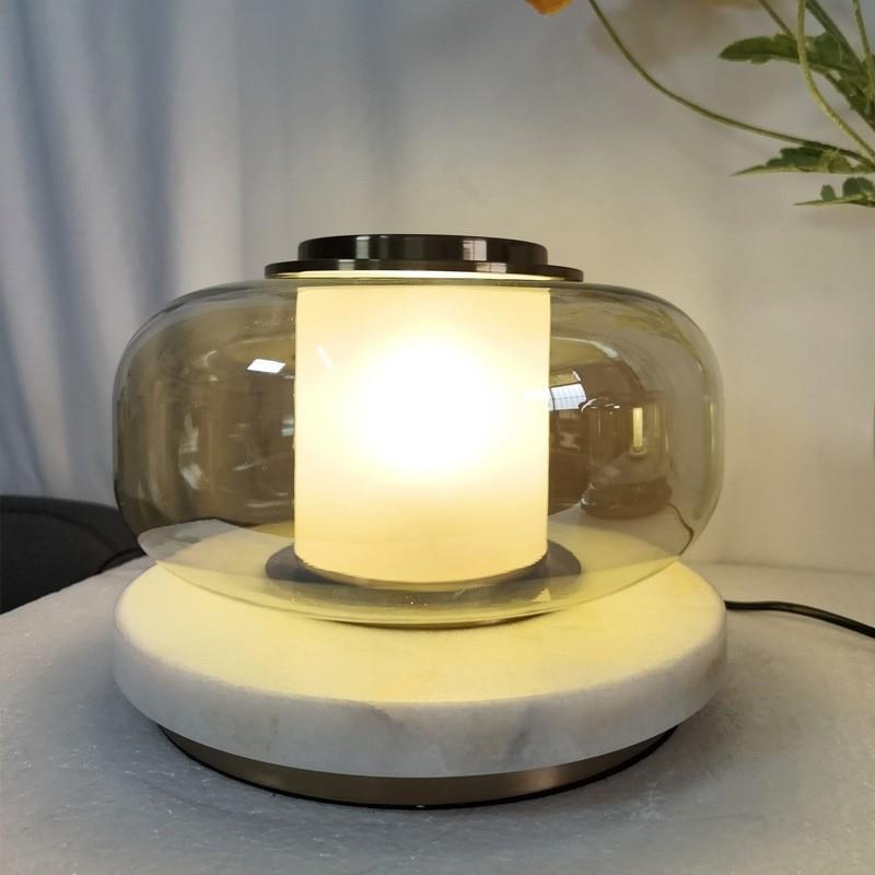 现代简约大理石卧室床头台灯设计师样板房客厅北欧创意玻璃台灯