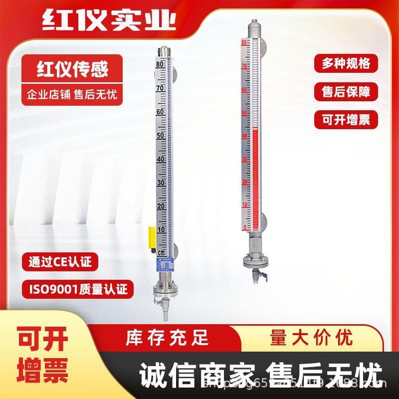 红仪磁敏双色液位计可加工高温磁敏电子双色液位计4-20mA侧位