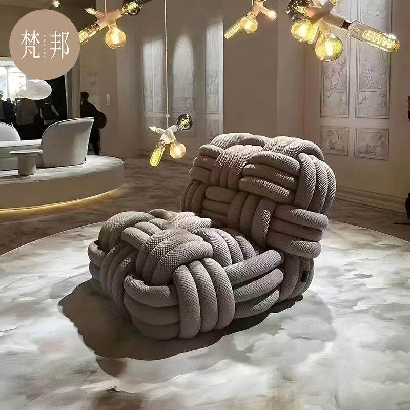 意式轻奢沙发椅设计师编织创意客厅卧室阳台网红单人休闲懒人躺椅,鲜花速递/花卉仿真/绿植园艺,割草机/草坪机,淘宝优惠券,粉丝福利购,淘宝优惠卷