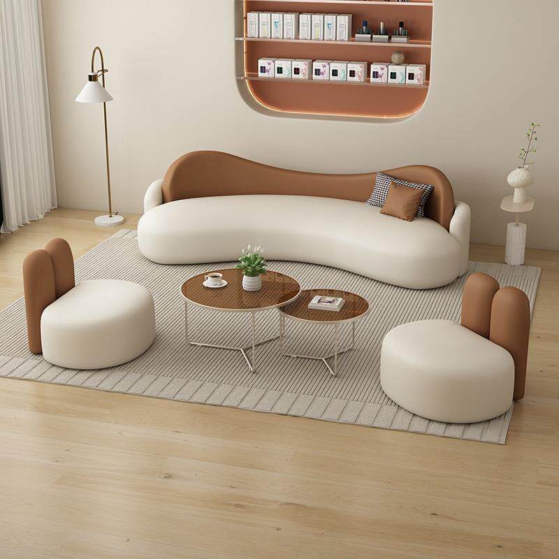 弧形多人沙发家用客厅沙发办公室接待沙发售楼处接待室洽谈沙发