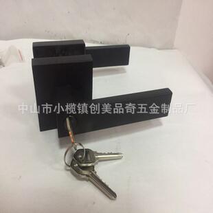锌合金执手锁镀钢拉丝价钱实惠锁芯方形方盖室内外卫生间静音门锁